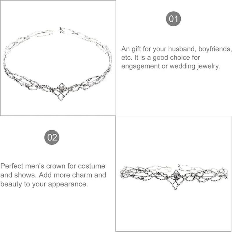 Rhinestone Crown Headband for Women Crystal Crown Headband Circlet Headwear for Headpiece for Birthday Party Halloween