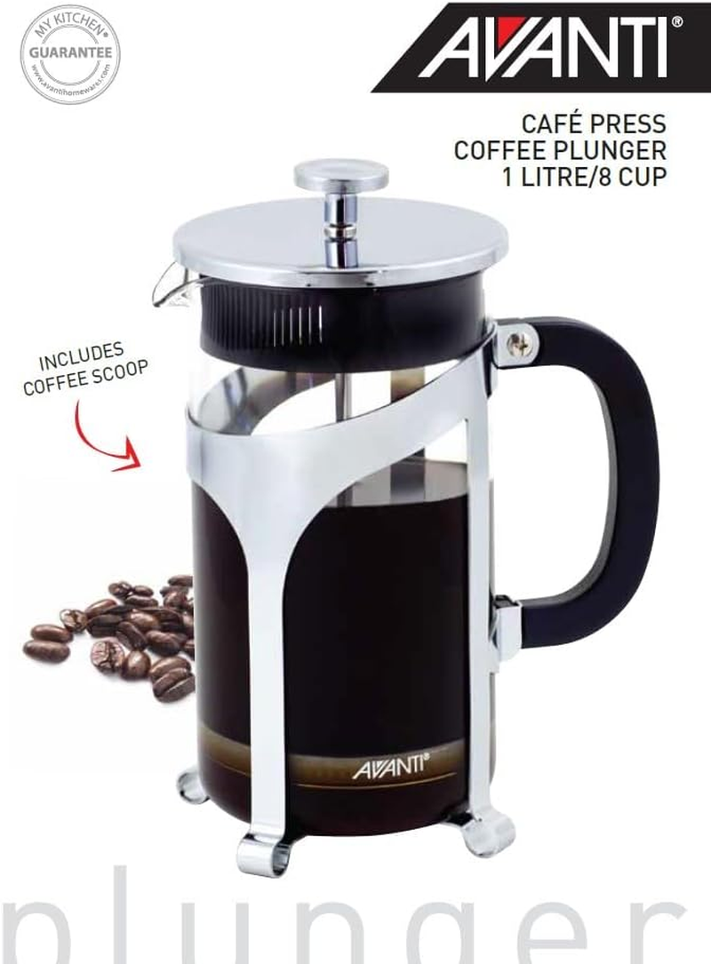 Avanti Caf&eacute; Press Chrome Coffee Plunger, Chrome, 1 Litre / 8 Cup image number 5