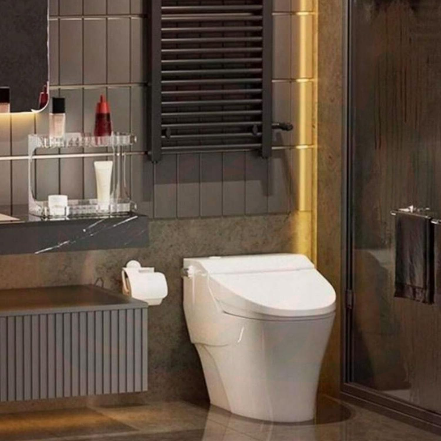 YIRANJIA 2-Tier Clear Acrylic Bathroom Countertop Organizer - Cosmetic Skincare Makeup Storage for Vanity, Kitchen & Coffee Table image number 4