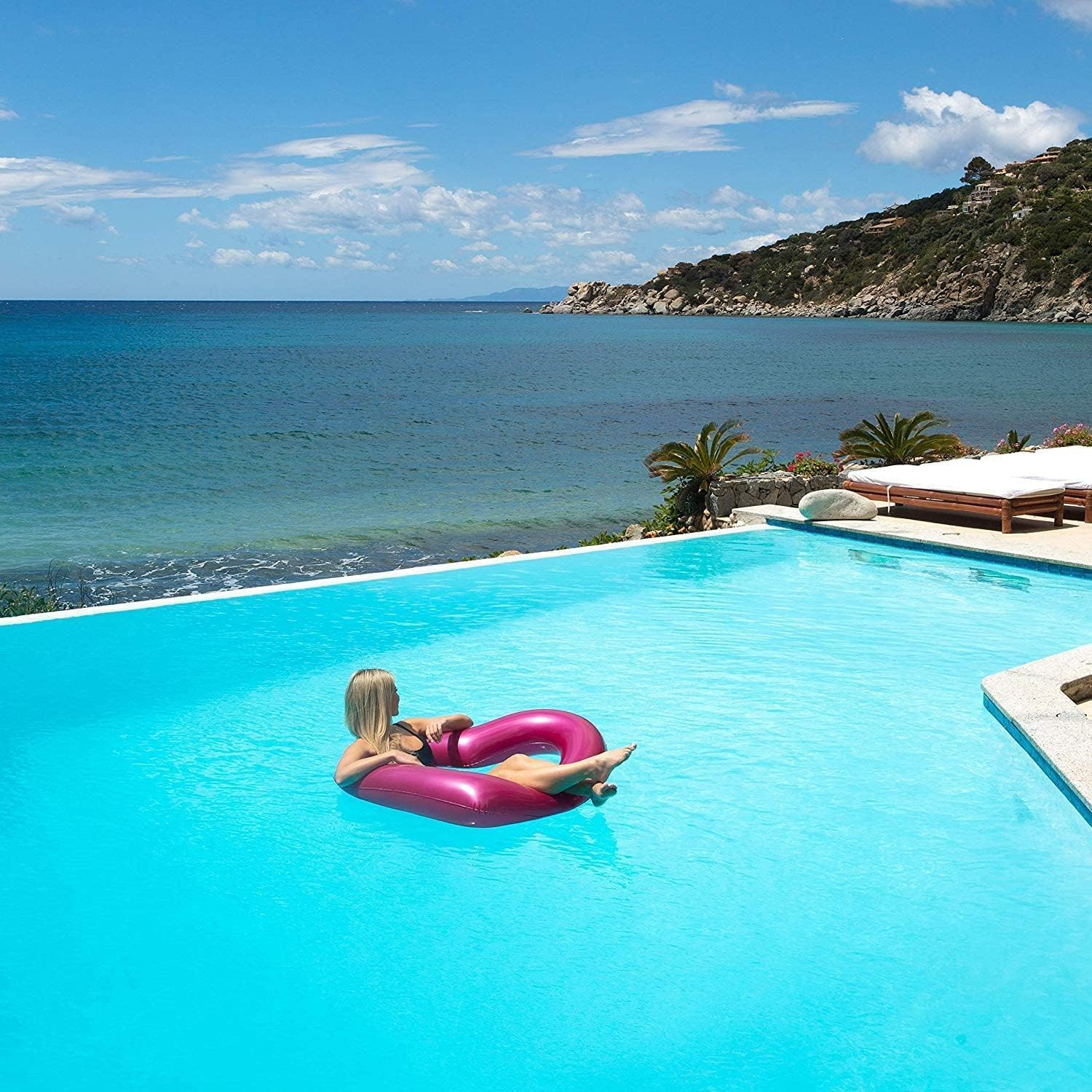 Loteli Heart Pool Float (Metallic Pink) - Pink image number 6