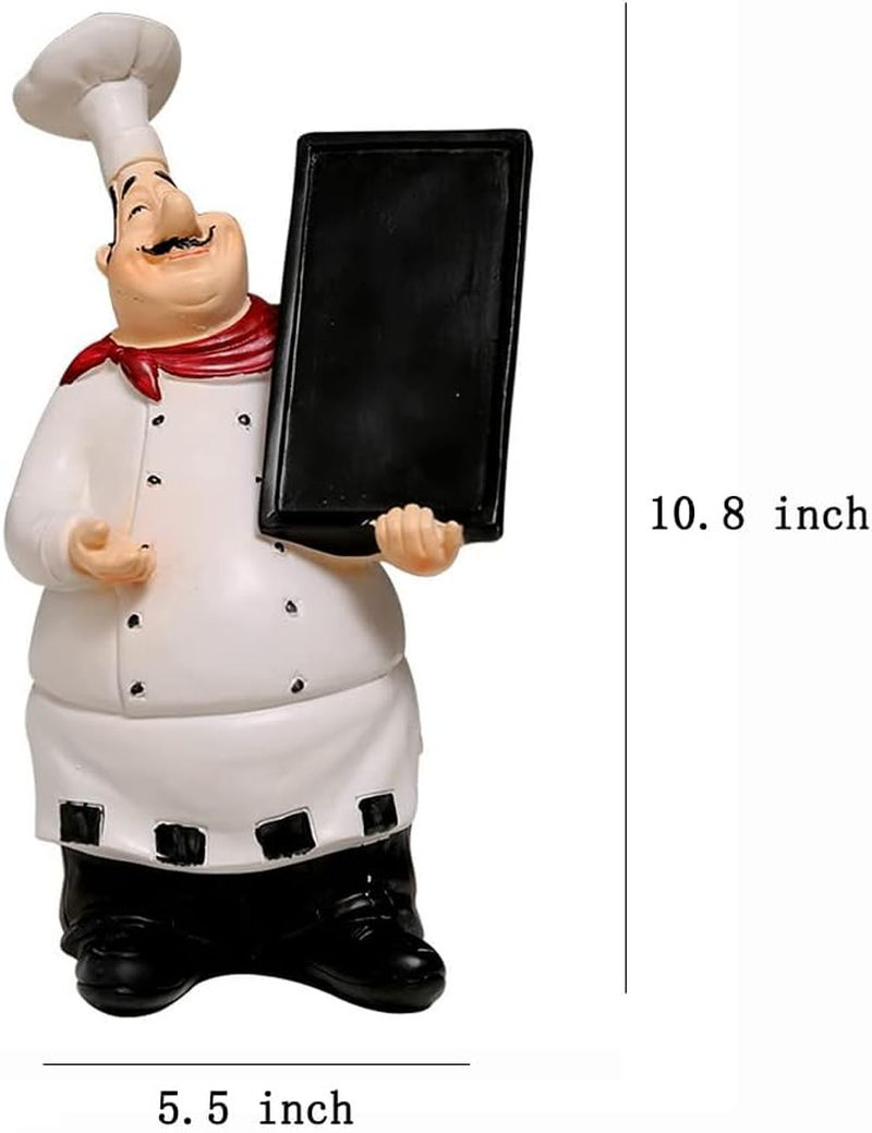 Holding Writable Chalkboard Sign Resin Chef Figurines, Cute Chef Statue Sculpture Ornaments Decoration for Home, Kitchen, Bar, Coffee, Restaurant Collection image number 5