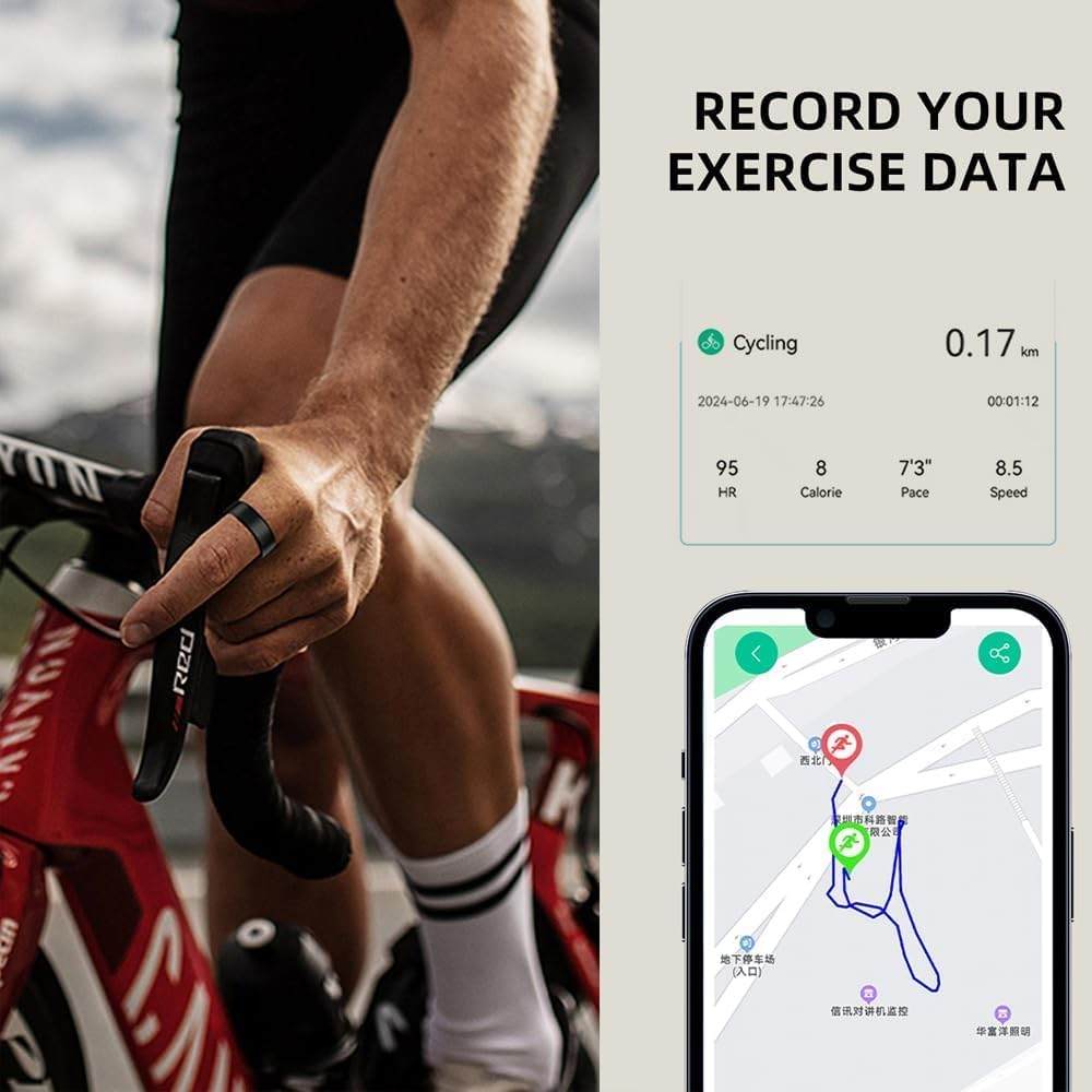 Smart Ring Health Tracker, with Box, Fitness Tracker, Activity Trackers for Man Women -Sleep Exercise Monitor,Waterproof Sleep Tracking Wearable for Daily Use(Silver, 9) image number 4