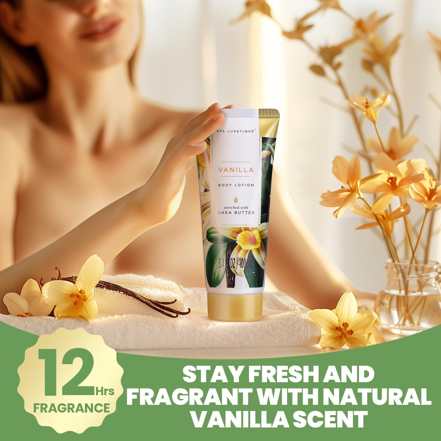 Bath Sets for Women Gift - Spa Luxetique Bath Kit Gift Set, 8 Pcs Vanilla Bubble Bath Set Includes Shower Gel, Body Lotion, Spa Gift Baskets for Women, Christmas Bath and Body Gift Sets for Women