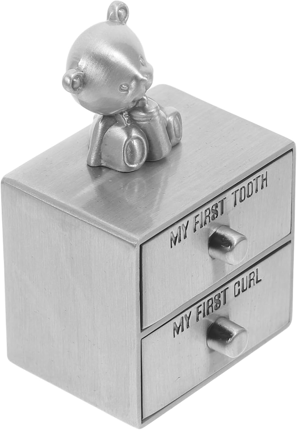 Tooth Keepsake Box First Tooth Box Safe Boys and Girls Metal Drawer Type Haircut Holder