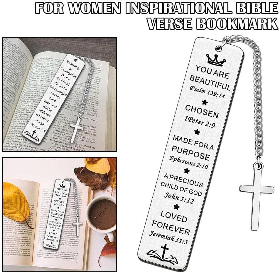 Christian Bookmarks Gifts,Christian Religious Bible Verse Bookmarks,Christmas Birthday Baptism Serenity Prayer Cancer Survivor Gift image number 1