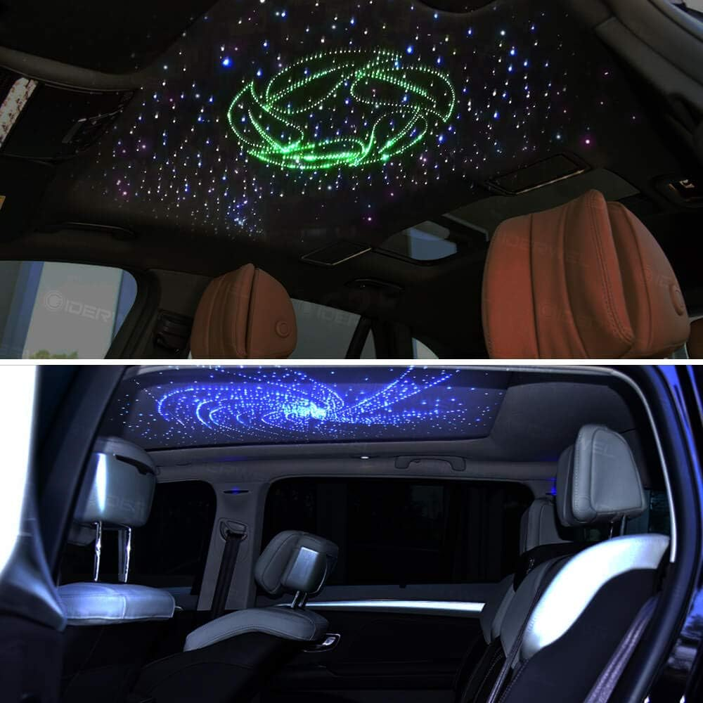 Starry Sky Fibre Optic Light for Car, 300 Pieces, 2 M, 0.75 Mm Fibre Optic Cable Star Ceiling Lights Kit, Bluetooth APP/RF Remote Control, RGBW Fibre Optic Light, Music Synchronization, Timing And image number 6