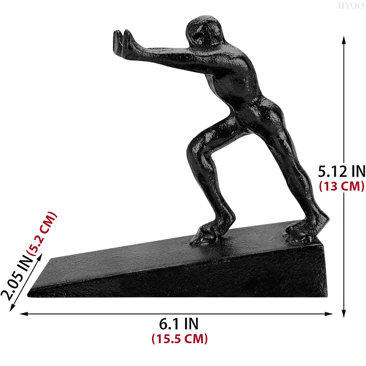 Cast Iron Door Stop - Decorative Door Stoppers for Bottom of Door, Black Metal Doorstop Decorative, Durable Heavy Build - Designed for Home Use, Hallway Area, Entryways & Office Spaces image number 4