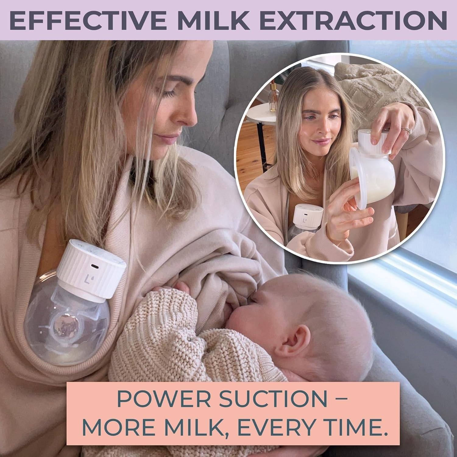 Lactivate ARIA Wearable Breast Pump - Quiet, Portable, USB-C Rechargeable, Hands-Free Electric Pump with Hospital-Grade Suction, 3 Modes & 9 Suction Levels for Efficient Breastfeeding image number 6