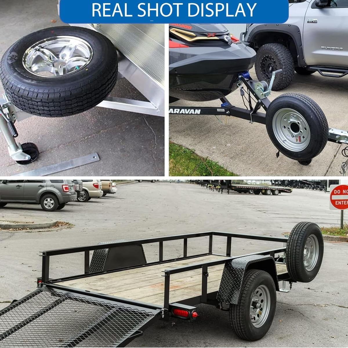 AIMALL Heavy-Duty Spare Wheel Carrier, Adjustable Tyre Holder Bracket, Suitable for Caravan, Boat, and Trailer Use, Robust Metal Construction image number 5