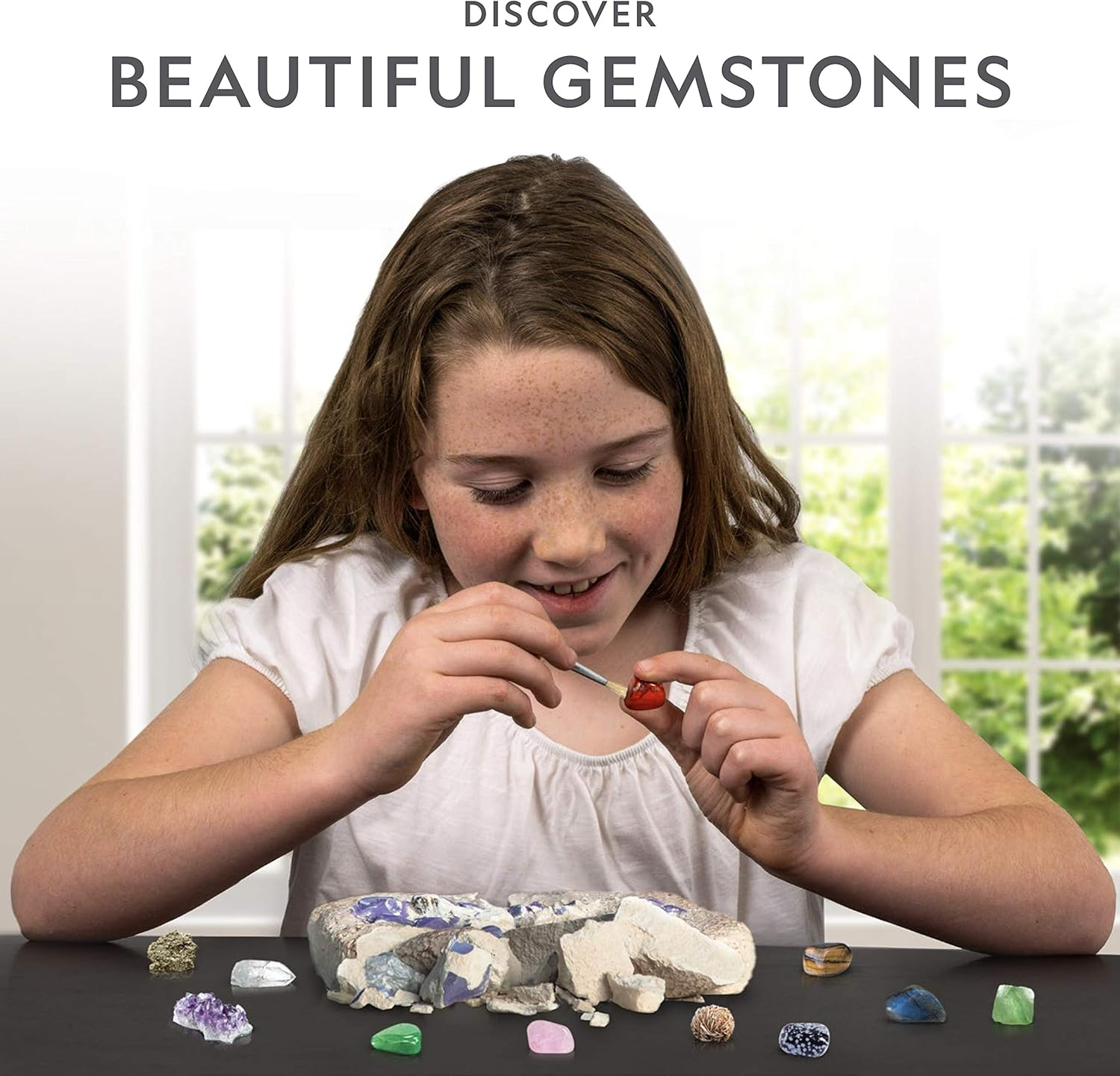 Blue Marble National Geographic Mega Gemstone Dig Kit - Dig up 15 Real Gemstones, STEM Activities for Kids, Gem Mining Kit, Educational Science Kit image number 3