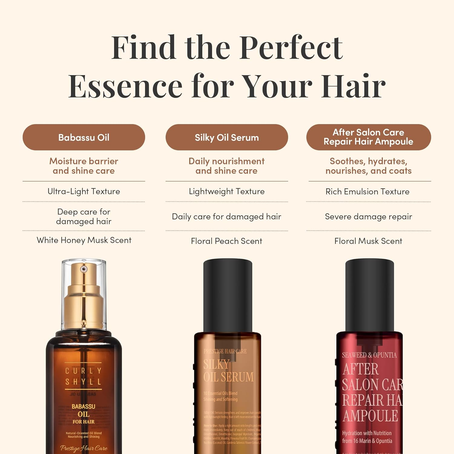 CURLYSHYLL Prestige Babas Oil, 3.4 Fl Oz (100 Ml), Curly Seal, Korean Cosmetics, Hair Care, Damage Repair, Glossy Hair, Hair Care, White Honey Mask Scent image number 3