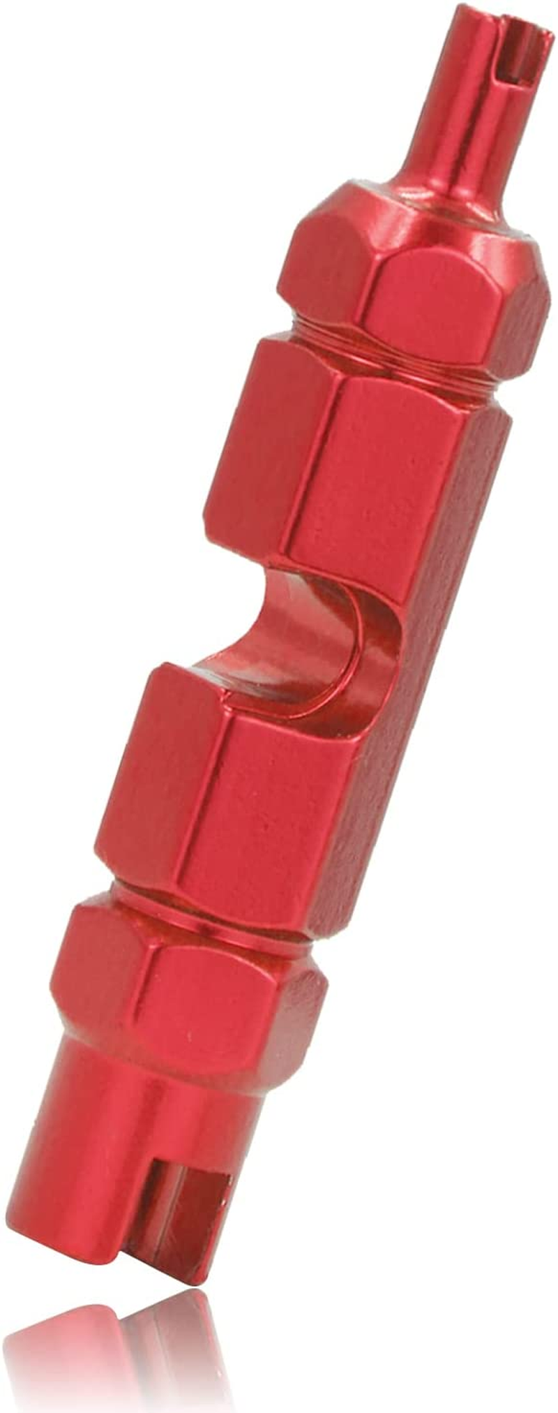 TORMEN Bike Valve Core Remover Tool 3 in 1 Bike Valve Core Tightening Tool Replacement Presta Valve Core and Schrader Valve Core (Red image number 3