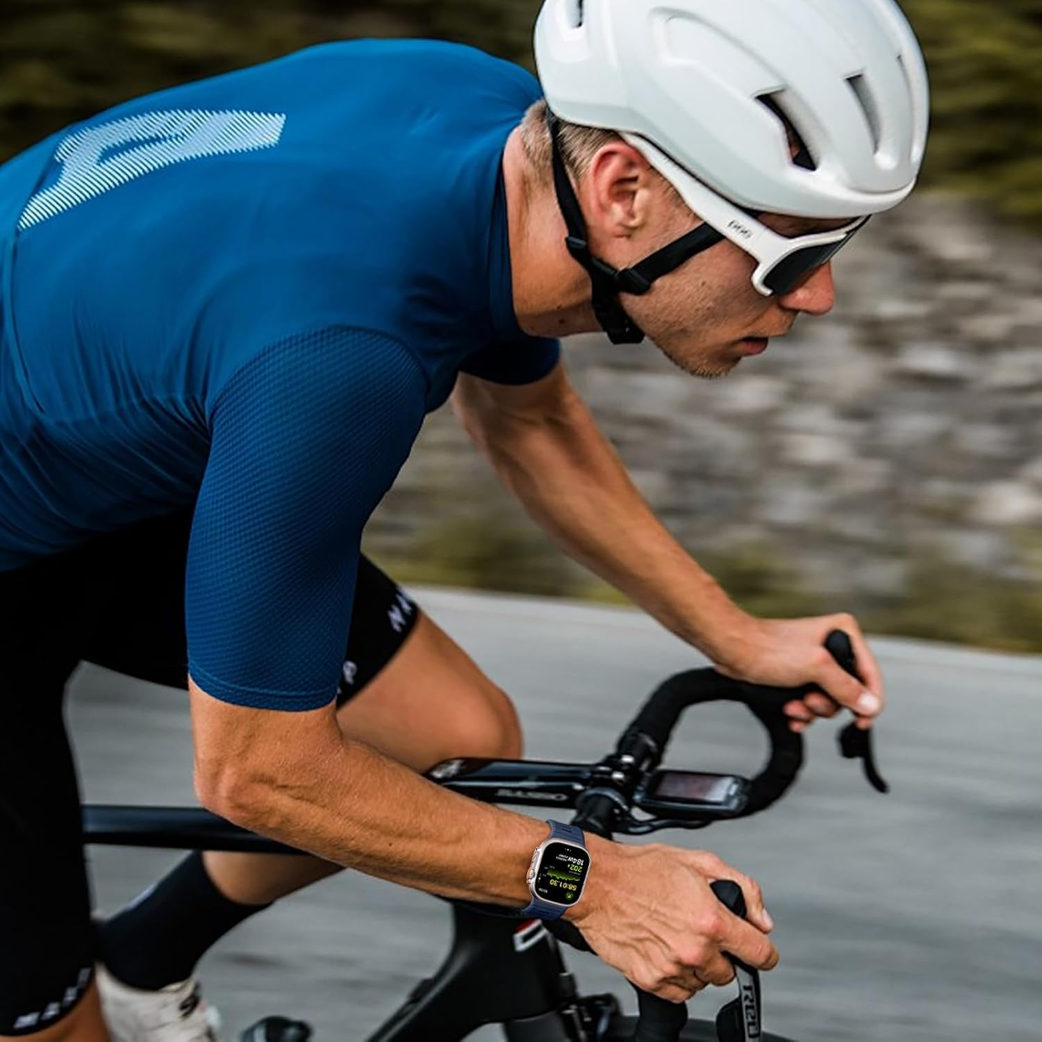 WJK Sport Bands Compatible with Apple Watch Ultra/Ultra 2 3 Band, Soft Silicone Sport Waterproof Replacement Strap for Iwatch Series 11 10 9 8 7 6 5 4 3 2 1 SE 49Mm 46Mm 45Mm 44Mm 42Mm, Multi Colors - Black image number 2