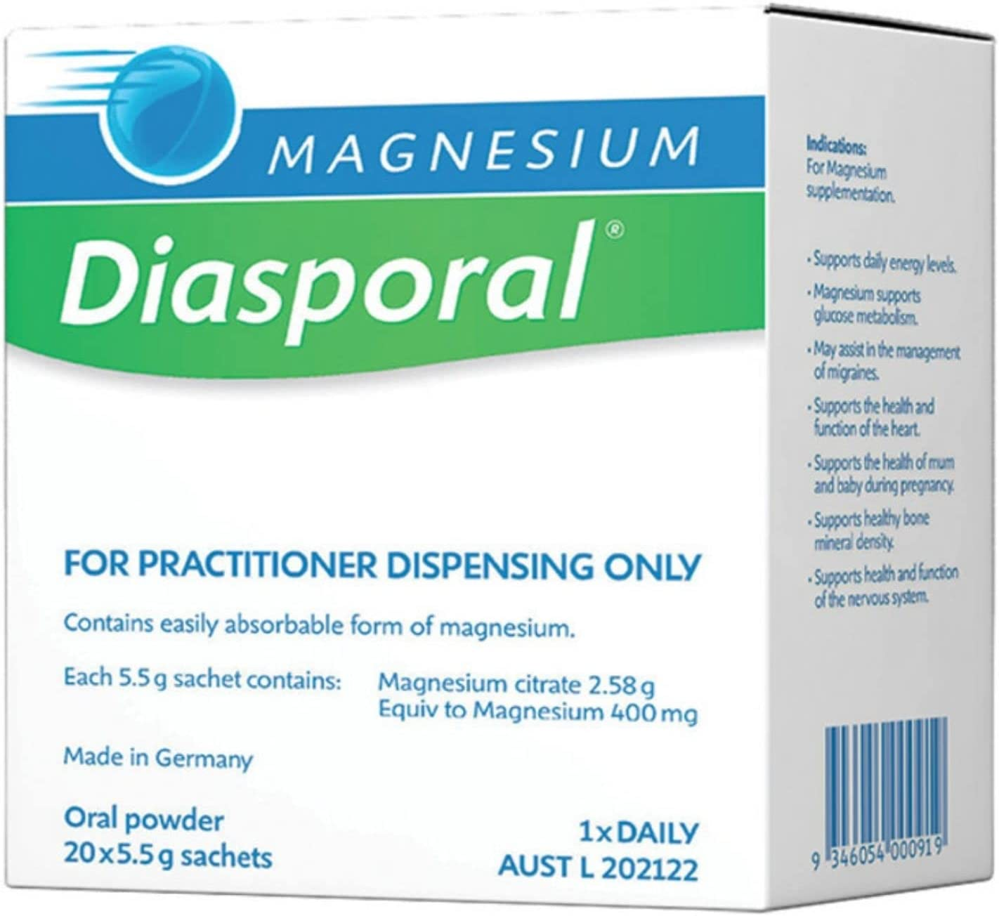 Biopractica Magnesium Diasporal Oral Powder 5.5 G X 50 Sachets