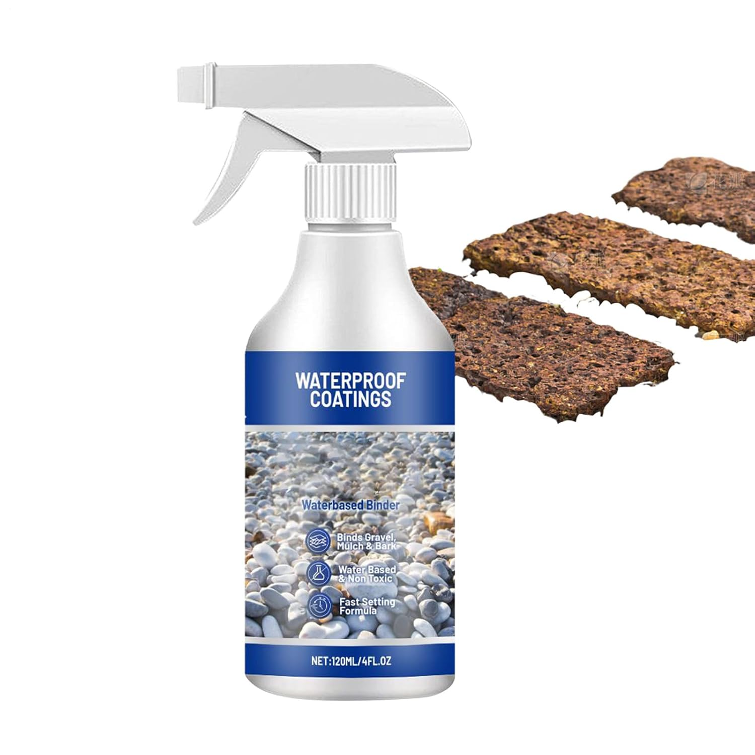 Mulch Glue,Easy Hold Rock Glue | Sealer Spray Stabilizer Waterproof Fast Drying 120Ml for Outdoor Driveway Playground image number 6