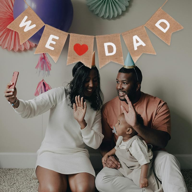 Fathers Day Decorations for Party Banner for Dad Birthday Party Decor for Men Dadddy Dads Sign Banner Burlap We Love Dad Banners Party Decoration for Home Office Outdoor Indoor image number 2