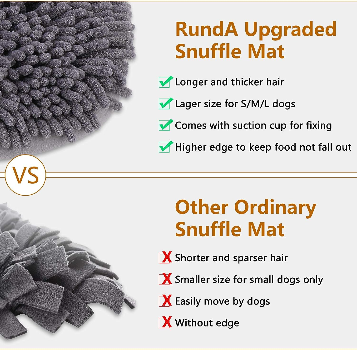 RUNDA Snuffle Mat for Dogs, 17'' X 21'' Dog Snuffle Mat Interactive Feed Game for Boredom, Encourages Natural Foraging Skills and Stress Relief for Small/Medium/Large Dogs image number 6