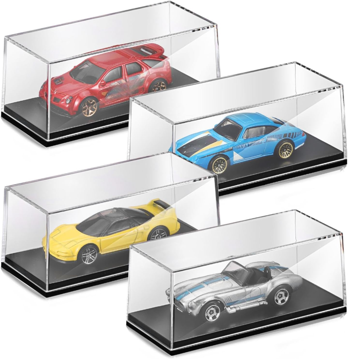 Singhoow 4 Pcs Clear Acrylic Display Case Storage 4.17 X 1.81 X 1.81 Inches Fit for 1/64 Scale Vehicles Toy Model Cars Display Case Storage Collectors image number 4