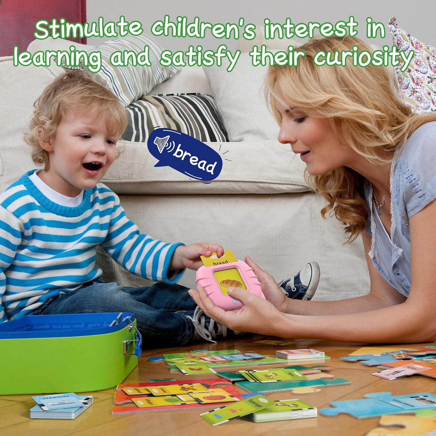 Zspeed Flash Cards Learning Toys, Audible Educational Toys Sight Cards for Toddlers Gift, Kids Word Card with Reading Function, Toddler Toys for 1-6 Years Old Boys and Girls