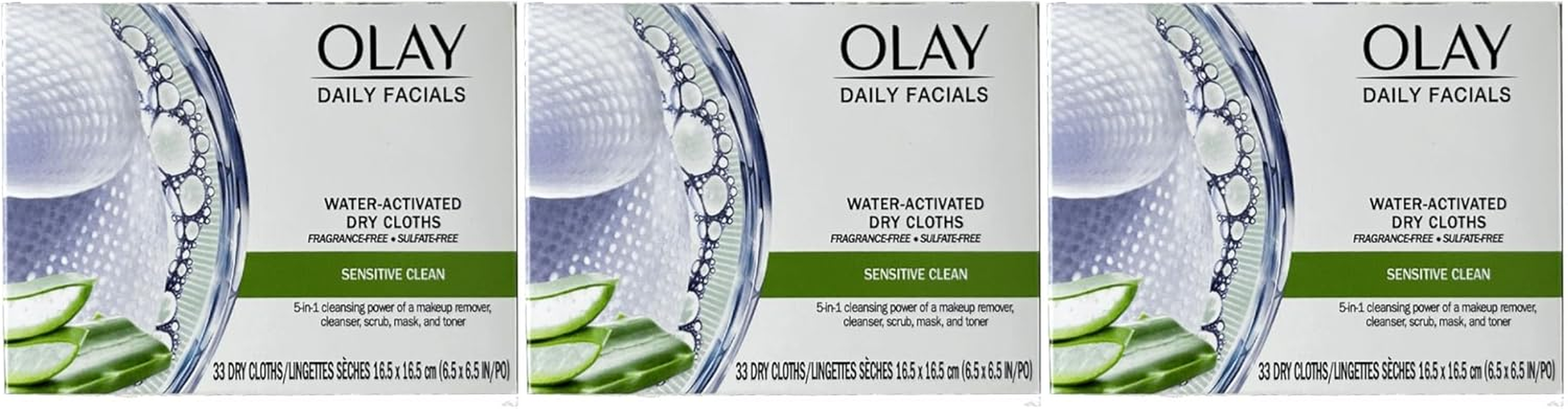 OLAY Daily Gentle Clean 5-In-1 Water Activated Cloths, 33 Count (Pack of 3) image number 6