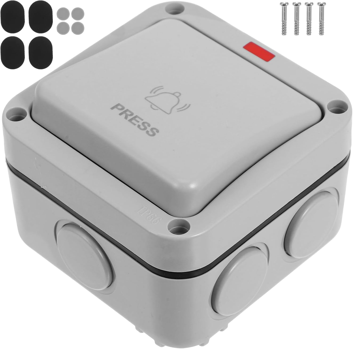 Iplusmile Garage Door Wall Button, Waterproof Push Opener Switch Doorbell, Universal Garage Door Switch Momentary Button for Home Outdoor, Grey image number 1