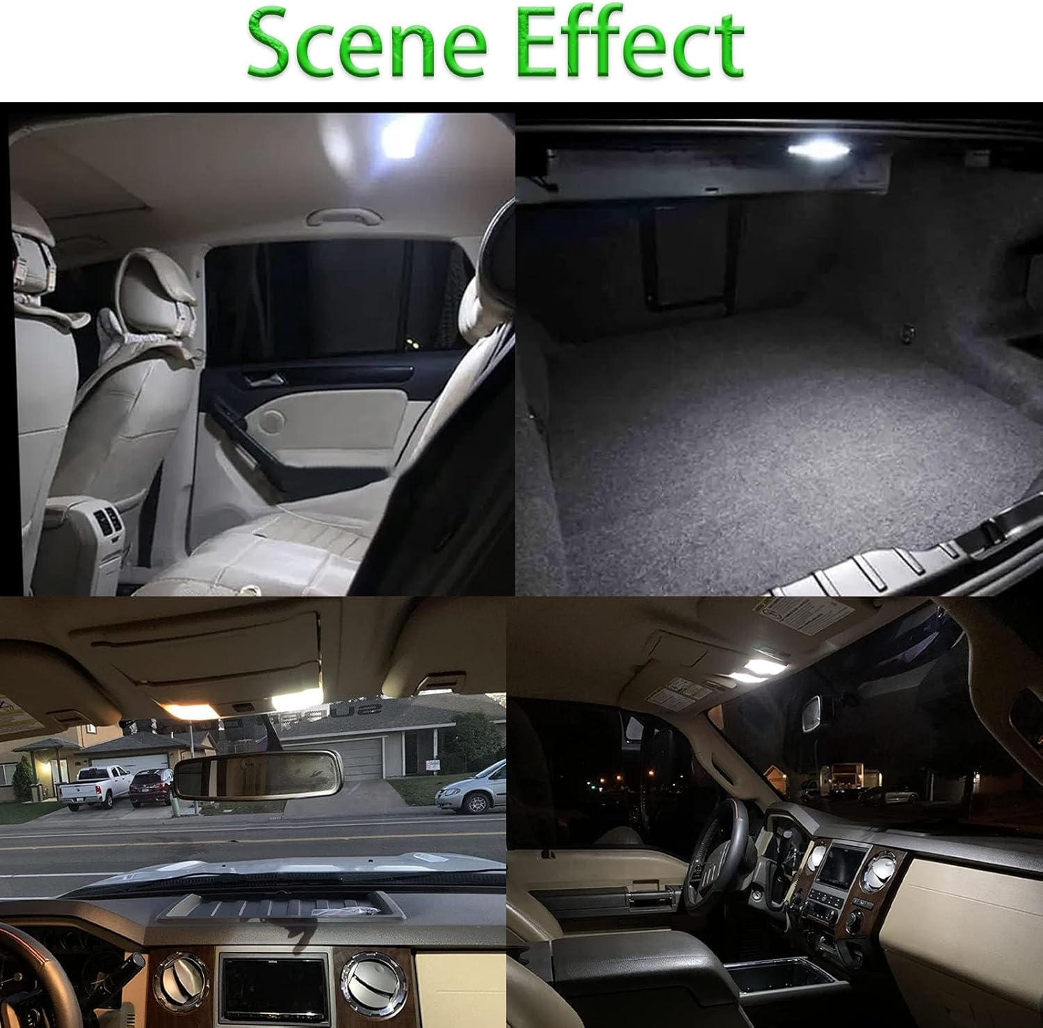 14 Pcs Car Led Lights Interior,De3175 T10 31Mm 41Mm 194 LED Bulbs,Led Bulbs Dome Car Light Interior Kit Set,For Indoor Map Dome/Trunk/License Lights/Door Side Marker/Trucks Width Lamp image number 2