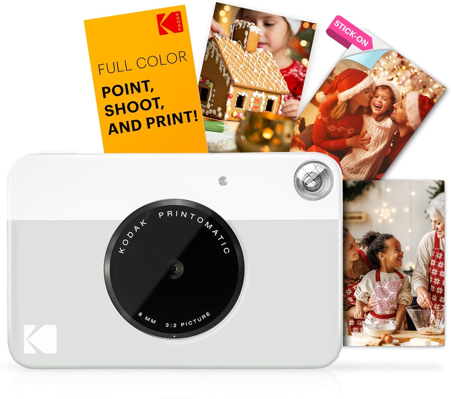Kodak PRINTOMATIC Digital Instant Print Camera (Blue), Full Color Prints on Zink 2X3 Sticky-Backed Photo Paper - Print Memories Instantly