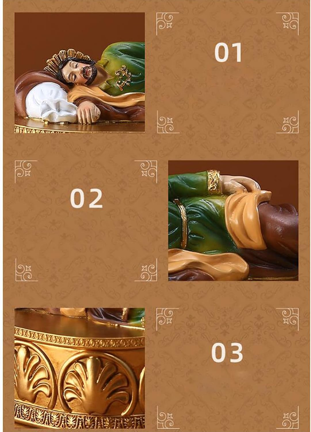 Aternee Saint Joseph Sleeping Statue Religious Figurine Small Jewelry Box Home Decor image number 3