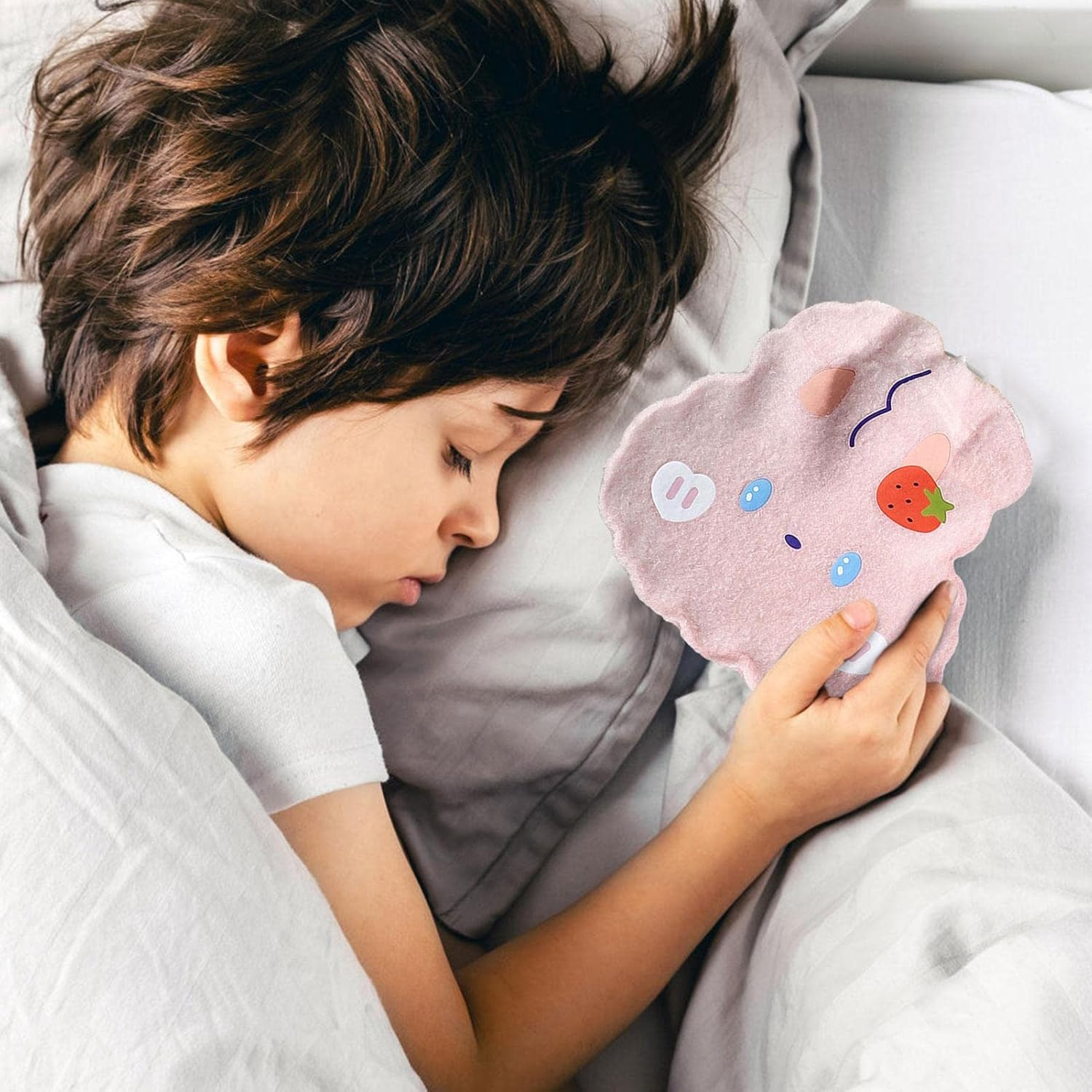 Small Hot Water Bottle | 250Ml Hot Water Bottles with | Small Cartoon Hot Water Bottle for Babys, Reusable Plush Warm Water Pack for Men and Women Arch-Au image number 4