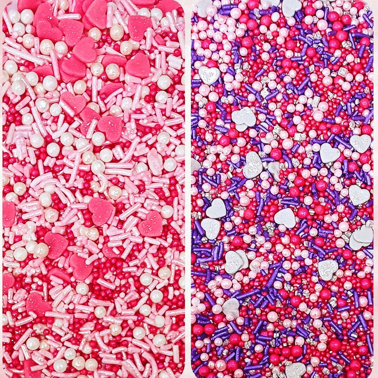 Confect Blue, Pink & White Pearl Sprinkles | Heart Sprinkles | Baby Shower Sprinkles | Sprinkles for Baking & Cake Decorative || Frozen Edible Sprinkles Mix Pack of 5 (3.5 Oz) image number 3