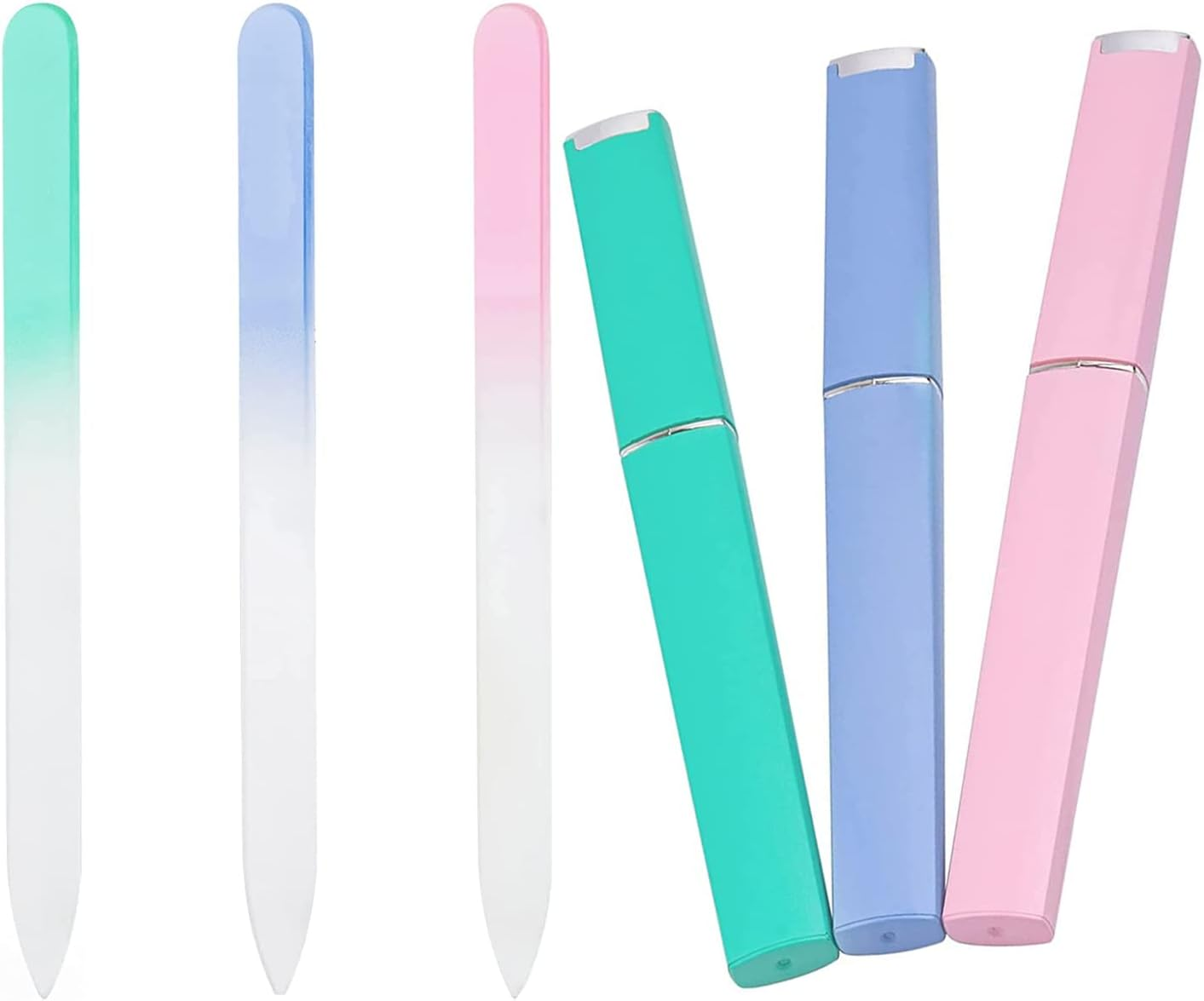 3Pack Glass Nail File, Glass Cuticle Pusher, Glass Nail File with Case, Glass Cuticle Pusher and File, Professional Manicure Nail Care, Unique Gifts for Women and Girls image number 4
