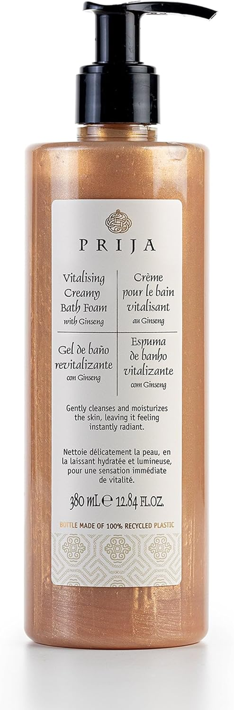Prija Vitalising Creamy Bath Foam, Pearly Texture for Radiance Boost, Gently Cleanses and Moisturises the Skin with Ginseng Extract 12.8 Fl. Oz image number 2