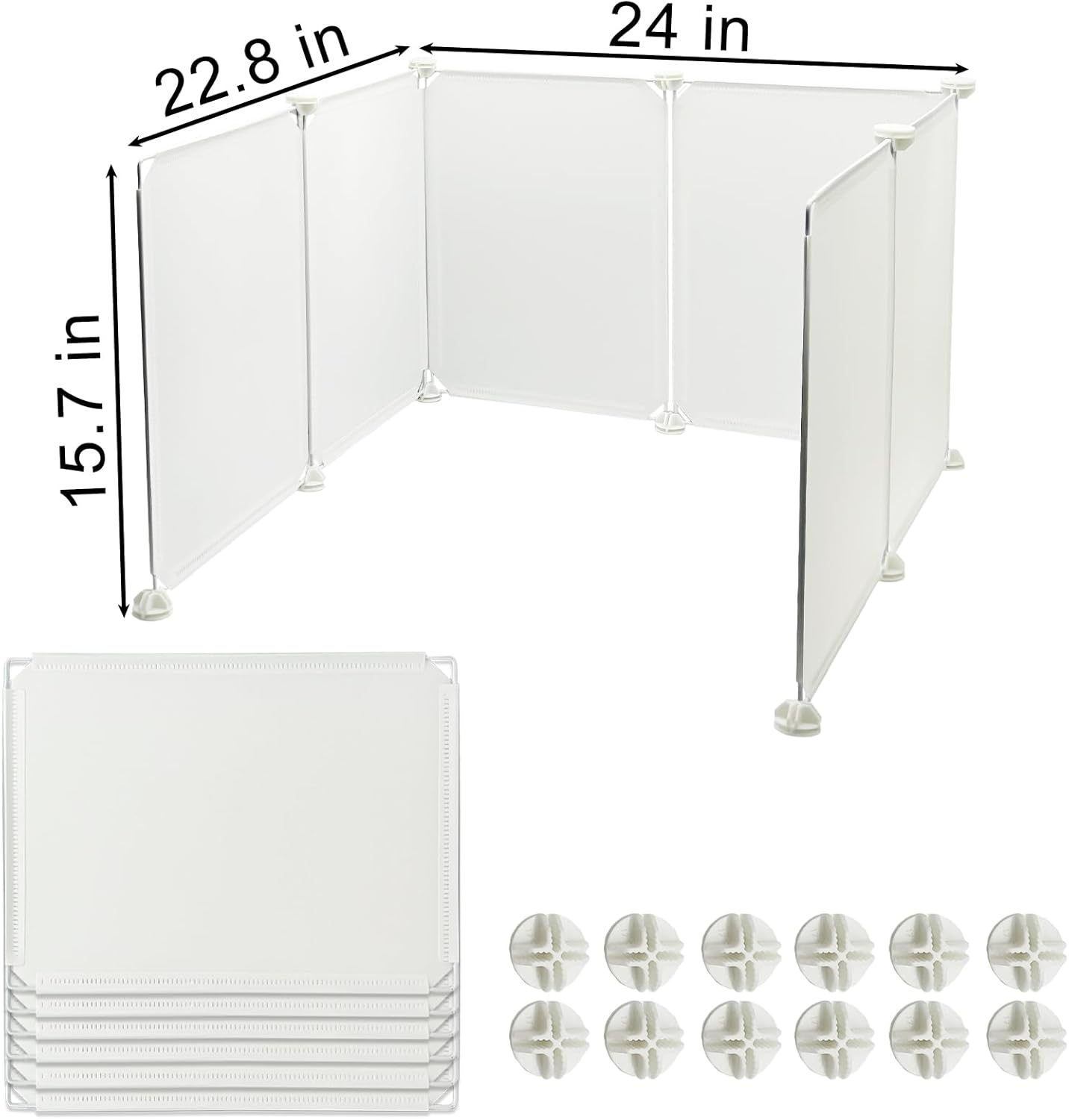 VCEPJH Cat Litter Box Enclosure Splash Guard Extra Large High Wall Pee Shields DIY Privacy Screen for Litterbox Barriers L24 Xw22.8Xh15.7 in White (Kitty Boxes Not Included)