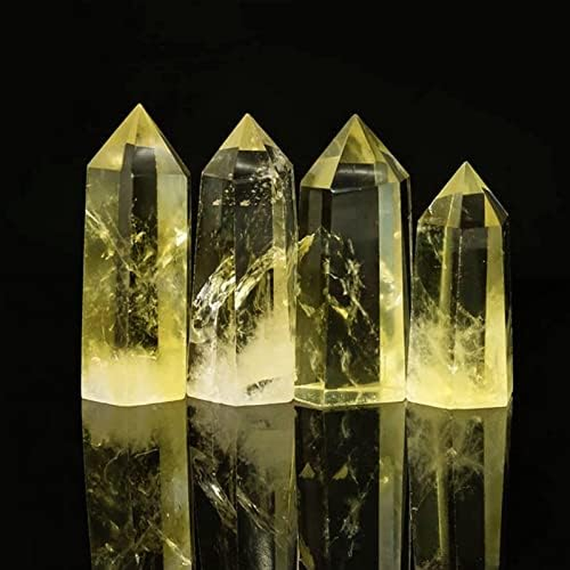 Acxico 1Pcs 5-6Cm Natural Smoky Citrine Quartz Obelisk Crystal Wand Point Healing image number 2