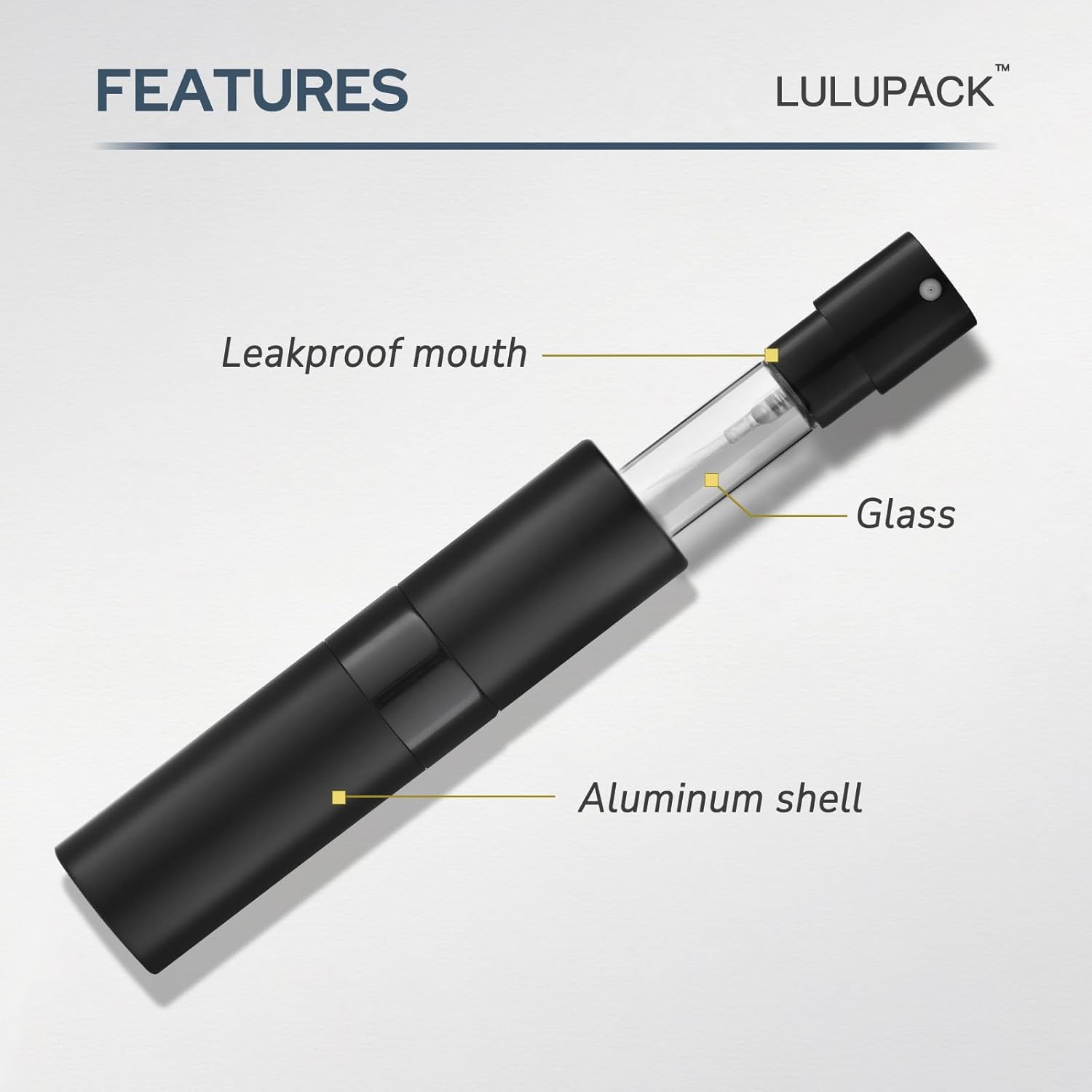 Lulupack 8 Ml Atomiser, Portable Refillable Perfume Atomiser, Cologne Travel Spray Bottle (Pack of 6, Black)