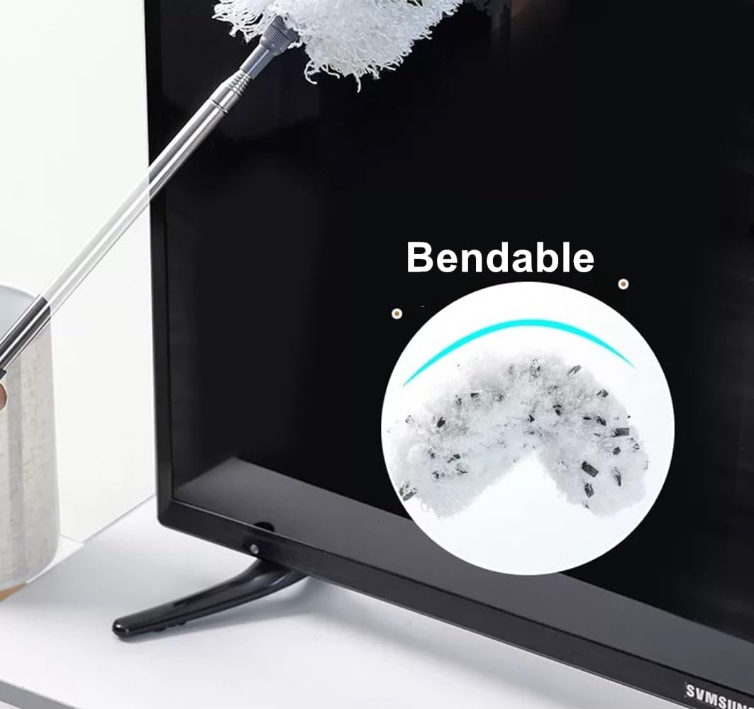 BOOMJOY Microfibre Duster with Telescopic Stainless Steel Pole Extendable Bendable Head for Home Car Duster Magic image number 2