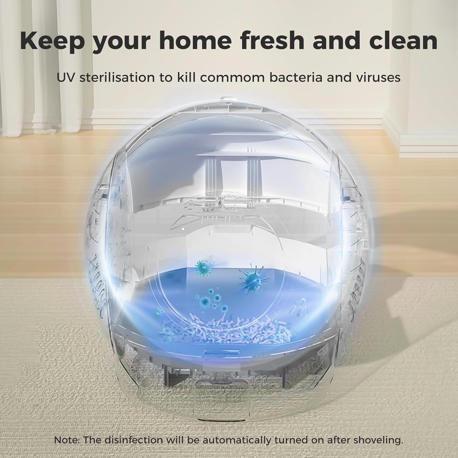 Pawz Self Cleaning Cat Litter Box, Automatic Cat Litter Box for Multiple Cats, App Control with Health Monitoring, Odor Control and Hands-Free, Extra Large Cat Litter Tray (White) - Grey image number 2