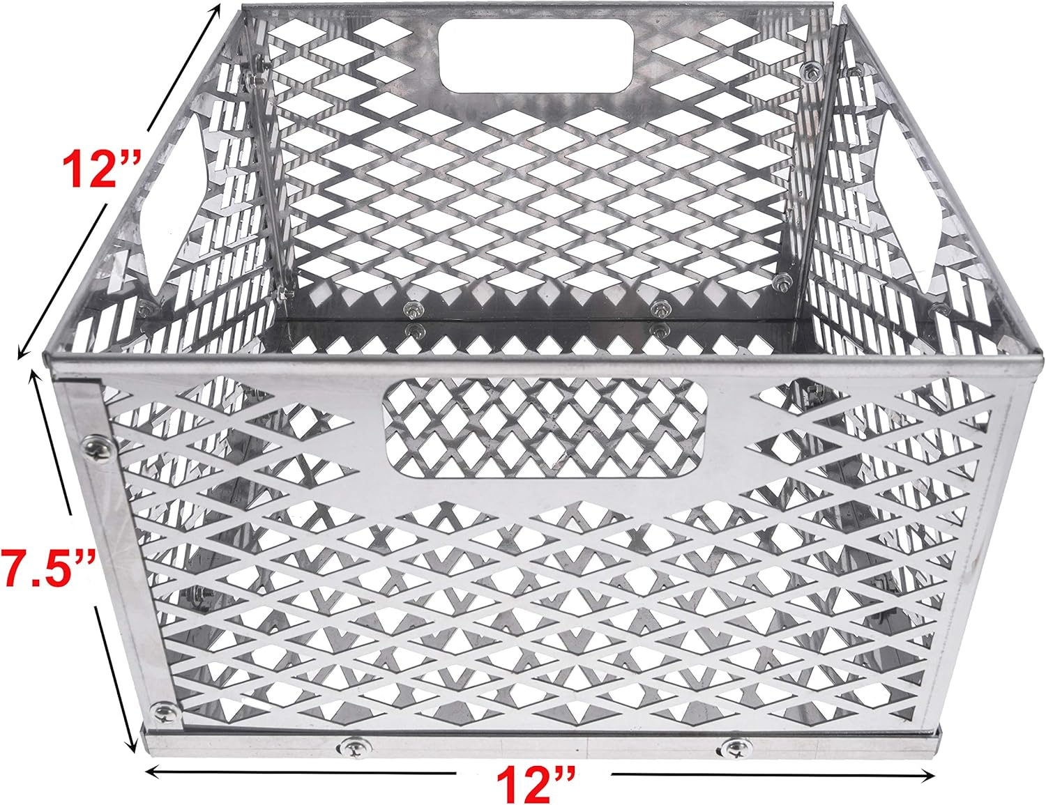 Broilmann Charcoal Firebox Basket for Oklahoma Joe'S Highland Bandera Longhorn. Fits Most Offset Smoker Grill, Stainless Steel, 12 X 12 X 7.5 Inches image number 4