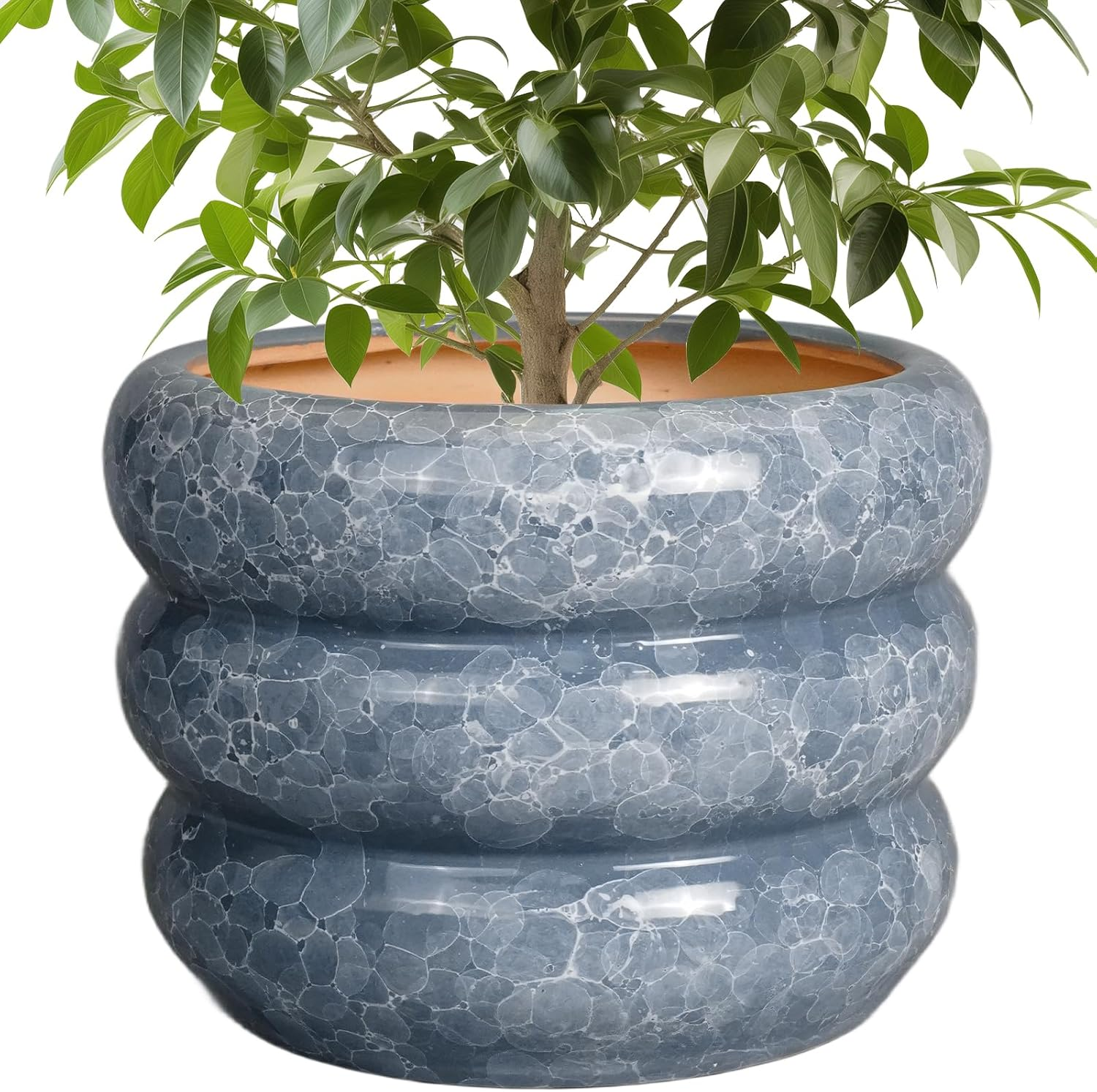 SQOWL Ceramic Planter 10 Inch - Indoor Plant Pot with Drainage Hole Outdoor Planter Large Flower Pot Modern Decorative Plant Pot for Bathroom Room Decorations Gray image number 7