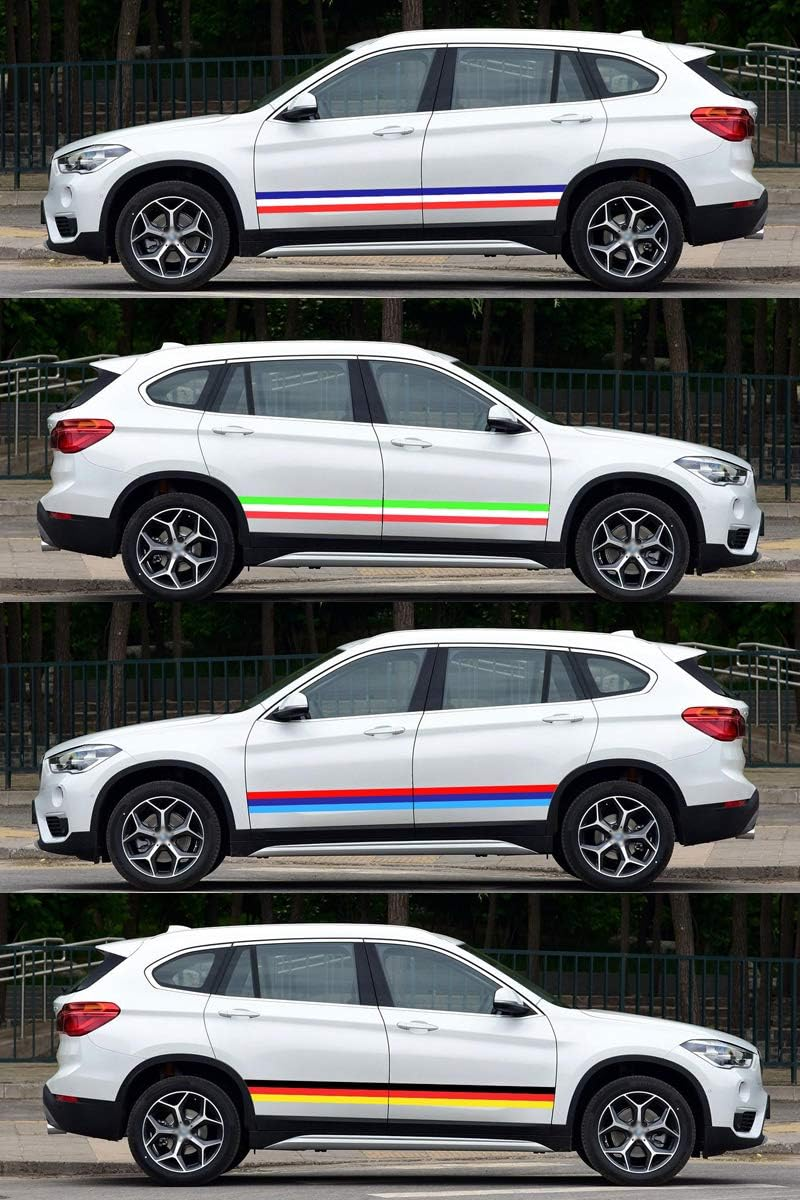 LZLRUN 3Inches X 118Inches Stripes Rally Side Hood Racing Motorsport Vinyl Decal Sticker Strip Bumper Engine Cover (Italian Flag Stripe Decal Sticker) image number 4