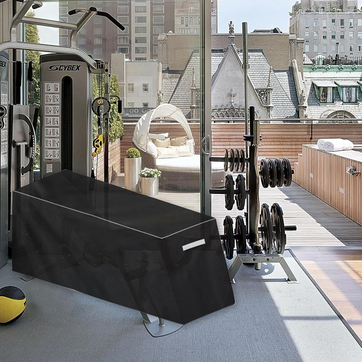 Sit-Up Board , Weight Bench Outdoor Waterproof , Weight Bench Covers for Outside, Exercise Equipment Covers for Fitness Bench Seat, Outdoor Dust Shield Sit-Up Board Protector image number 4