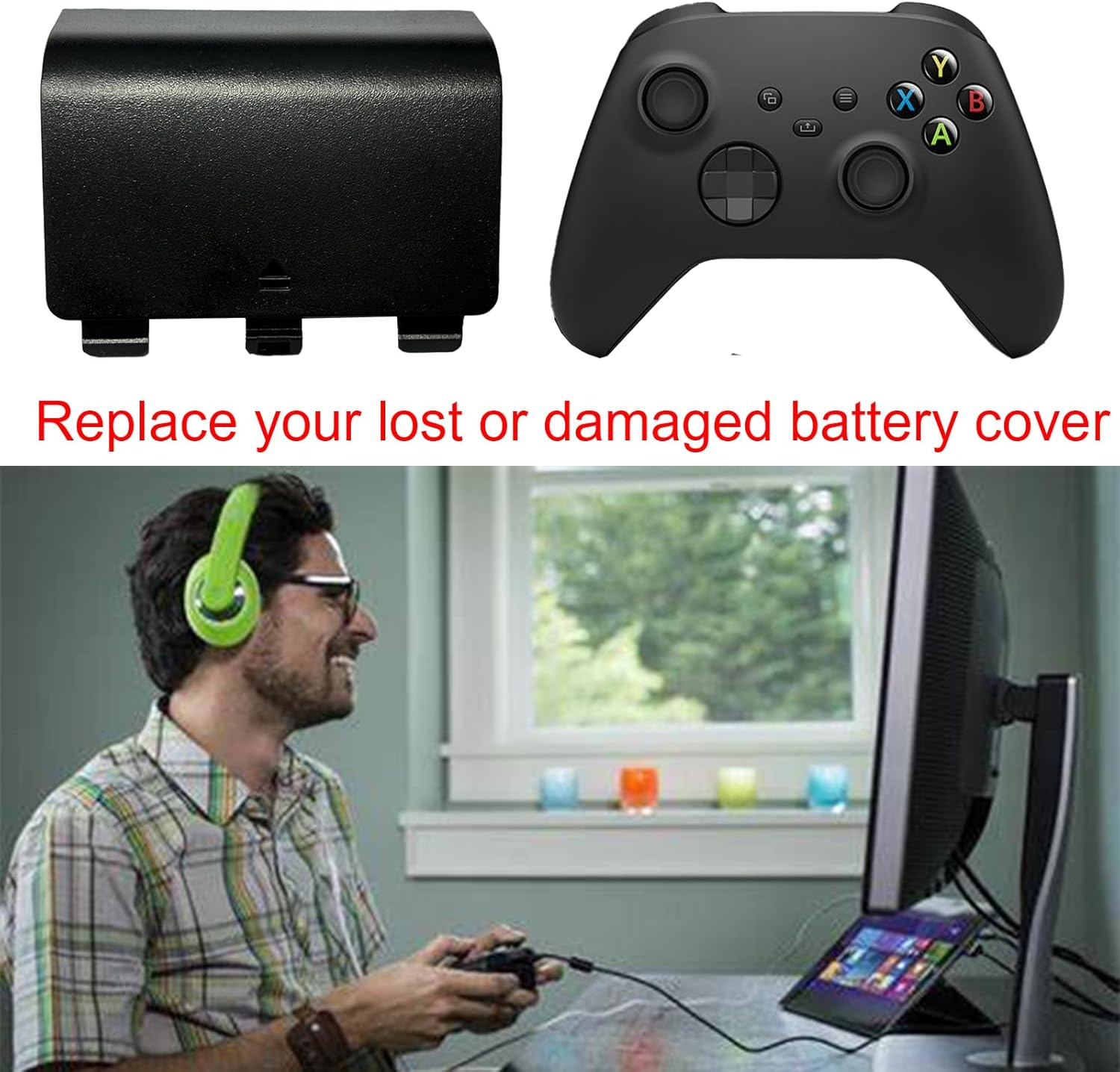 4 Pack Battery Back Cover for Xbox Series X Controller, Battery Back Shell Repair Part for Xbox Series X/Series S Controller (Black) [Xbox_Series_S] image number 5