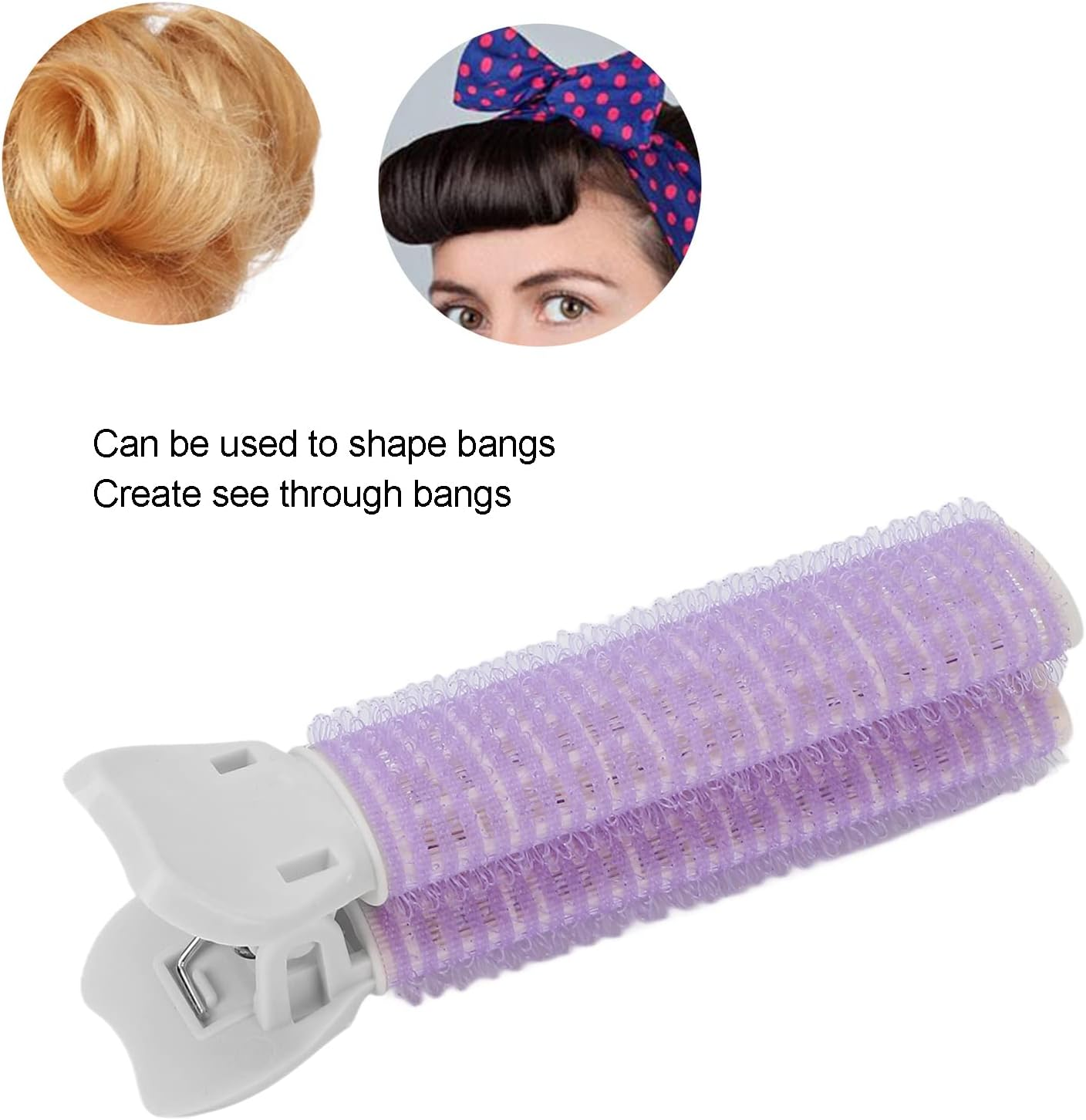 Double Layer Hair Rollers, Hair Root Clip, Portable 2Pcs Hair Volume Curler Clip Professional Ergonomic for Hair Salon for Women Girls for Home Travel DIY Hair Styling Accessories Tool (Purple) image number 6