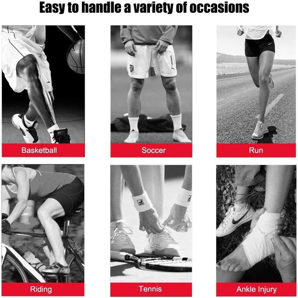 Ankle Support Brace, Adjustable Ankle Strain Protectors Strap, against Sprains Arthritis Compression Wrap Stabilizer, Pain Relief Foot Sleeve for Running Basketball Soccer Sports Injuries Recovery image number 5