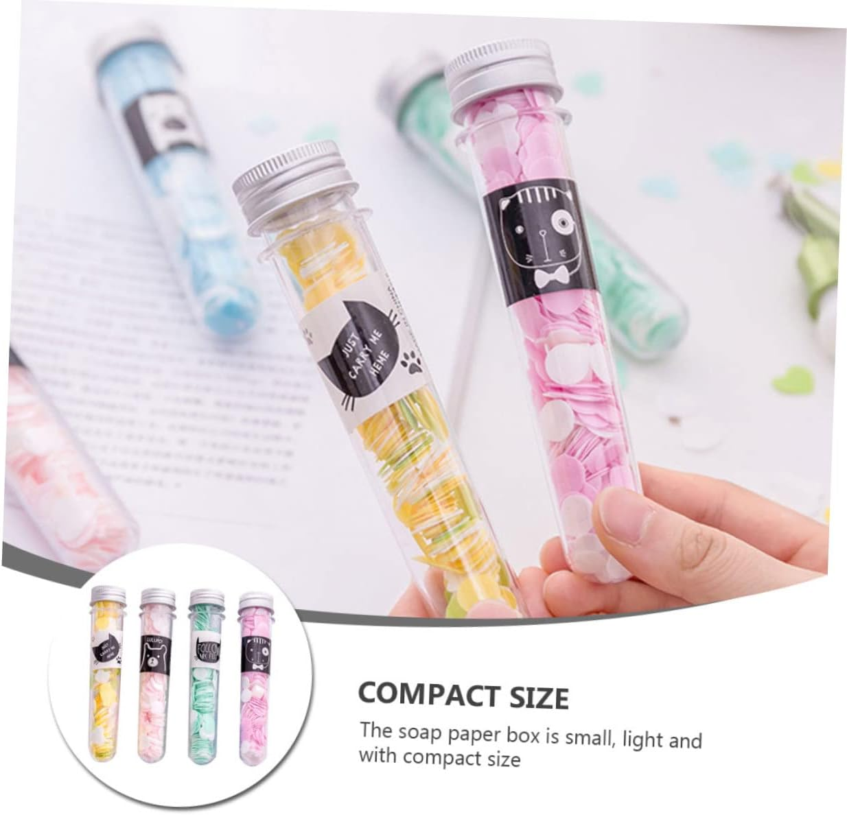 GANAZONO 4Pcs Travel Wash Soap Strips Plant Extract Disposable Soap Portable Easy to Use image number 2