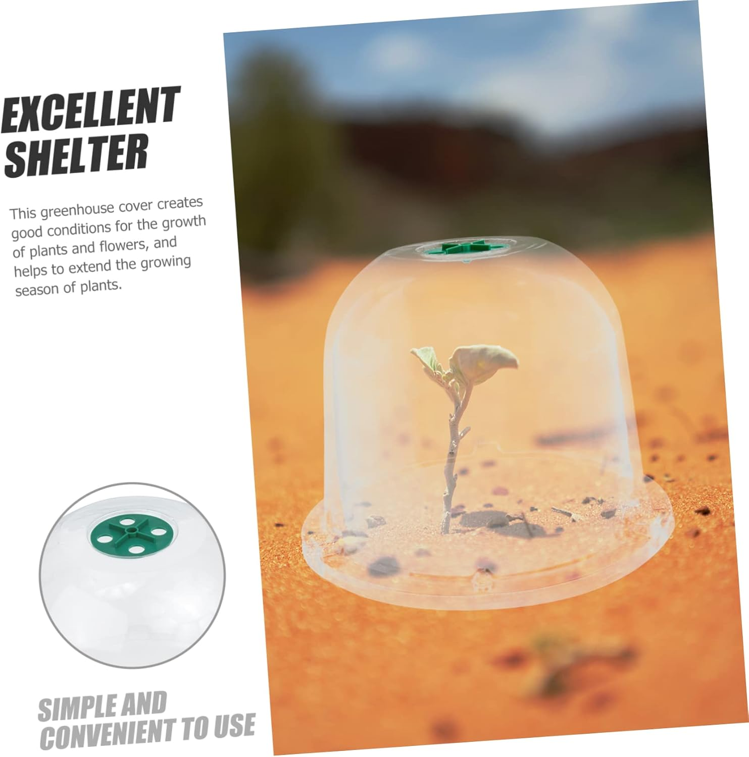 Toddmomy 5Pcs Reusable Plant Transparent Greenhouse Dome for Outdoor Plants Easy to Install for Harsh Weather Conditions image number 4