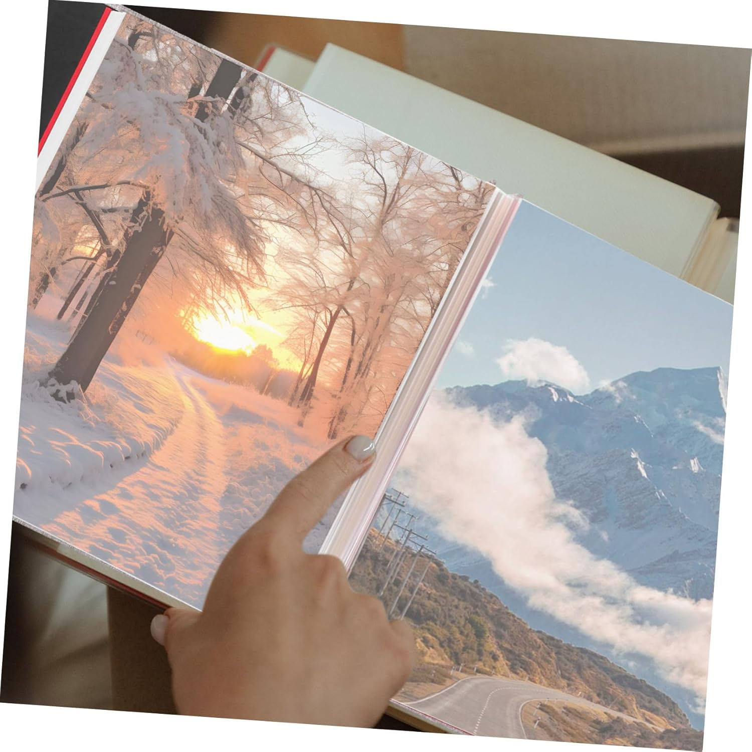 1Set Cover Self-Adhesive Photo Album with Window Design Scrapbook for Family Memories Cover and Pages Grey image number 4