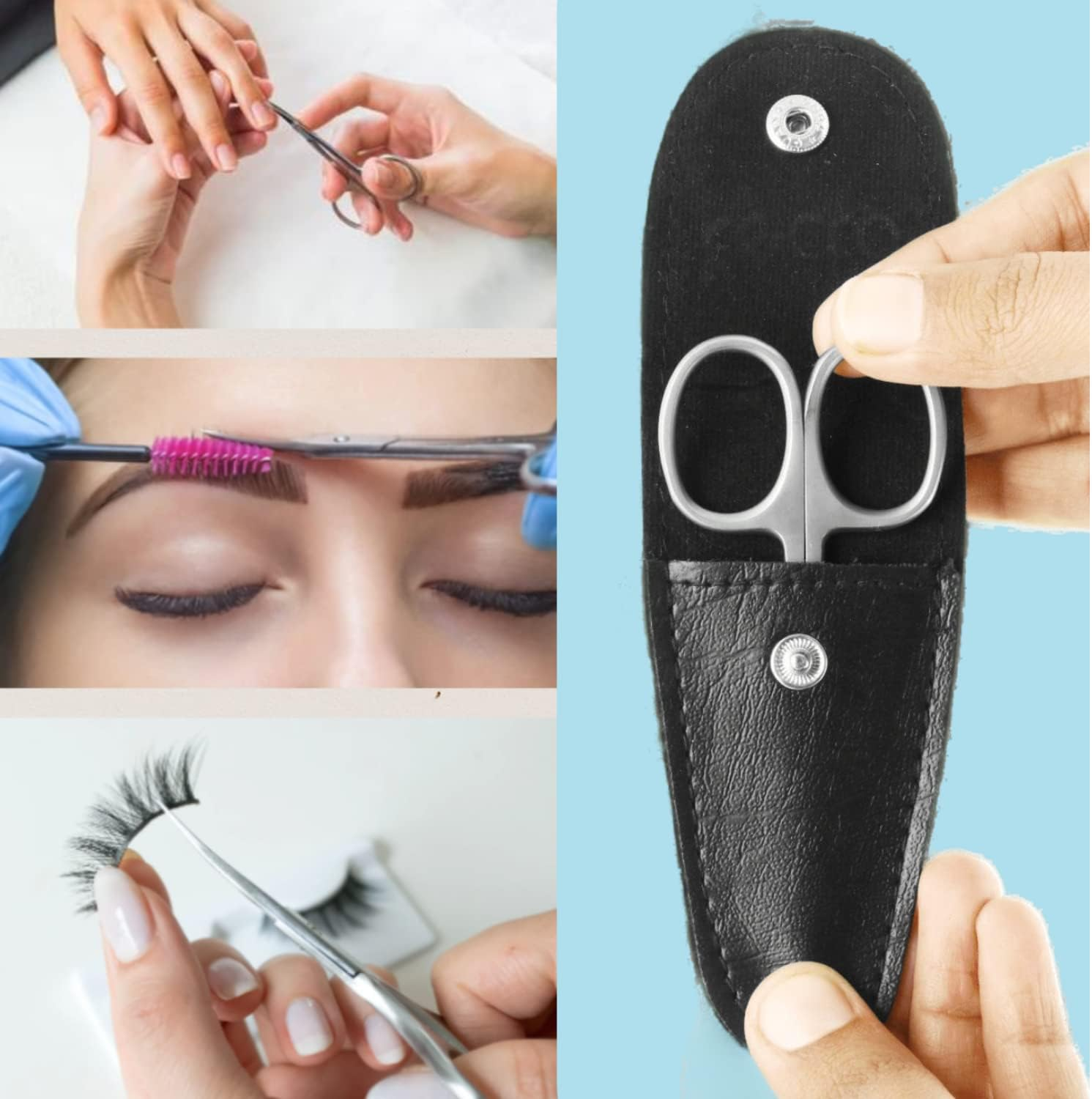 Tecto Professional Nail Scissors, Stainless Steel Manicure Scissors,Cuticle Scissors, Multi-Purpose, Eyelashes, Eyebrow, Toenail for Women and Men (Curved Nail Scissor) image number 6