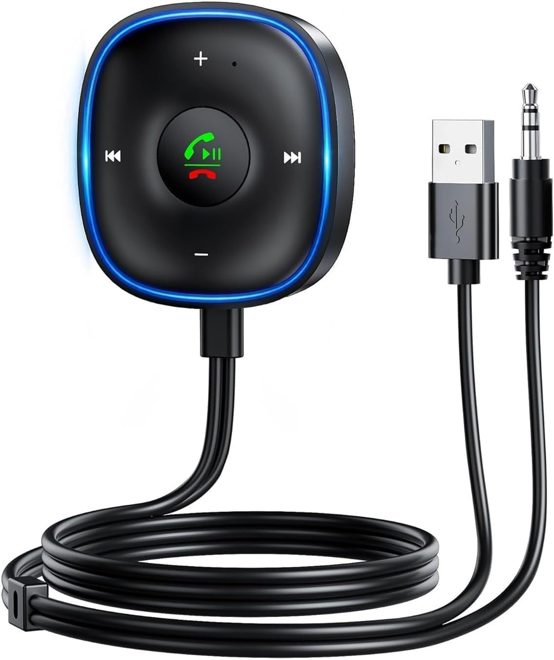 SONRU Aux Bluetooth Adapter for Car, Bluetooth 5.3 Aux Adapter with Mic Noise Cancellation, [Dual Connection&Plug-And-Play] Bluetooth Receiver for Car/Home Stereo Music Streaming and Hands-Free Calls image number 4