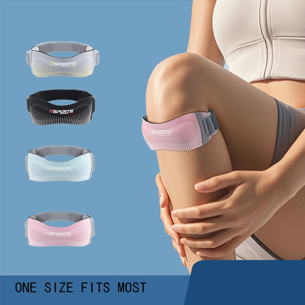 Patella Knee Strap, 2 Pack Adjustable Tendon Strap, Knee Brace Support Band for Knee Pain Relief,Tendonitis, Squats,Hiking,Basketball, Running, Jumpers Knee, Soccer, Volleyball & Tennis,Black